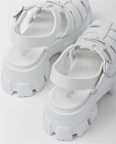 prada foam rubber sandals white|Prada Foam Rubber Sandals in White .